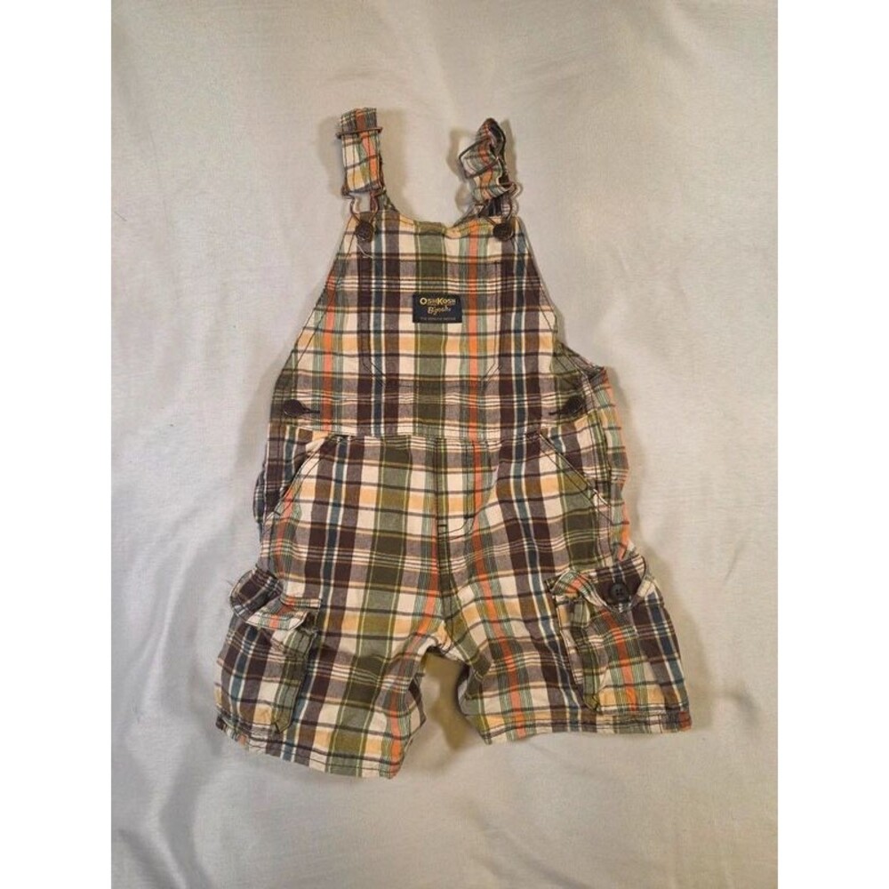 Vintage Late 1990s / Mid 2000s OshKosh B'gosh Plaid overalls - 24 Months